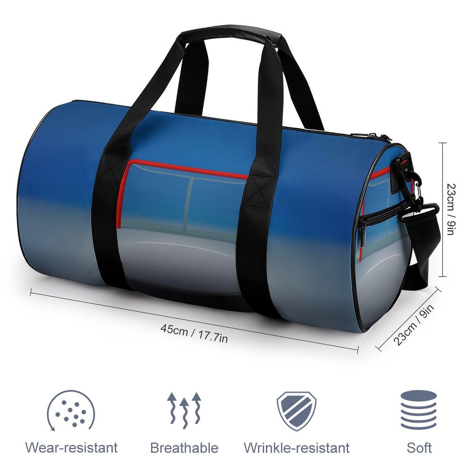 Hockey sur Glace Sac De Sport Gym Sac De Voyage Sac Week-End Duffel Bag pour Camping Randonnée Voyage 45x23x23cm