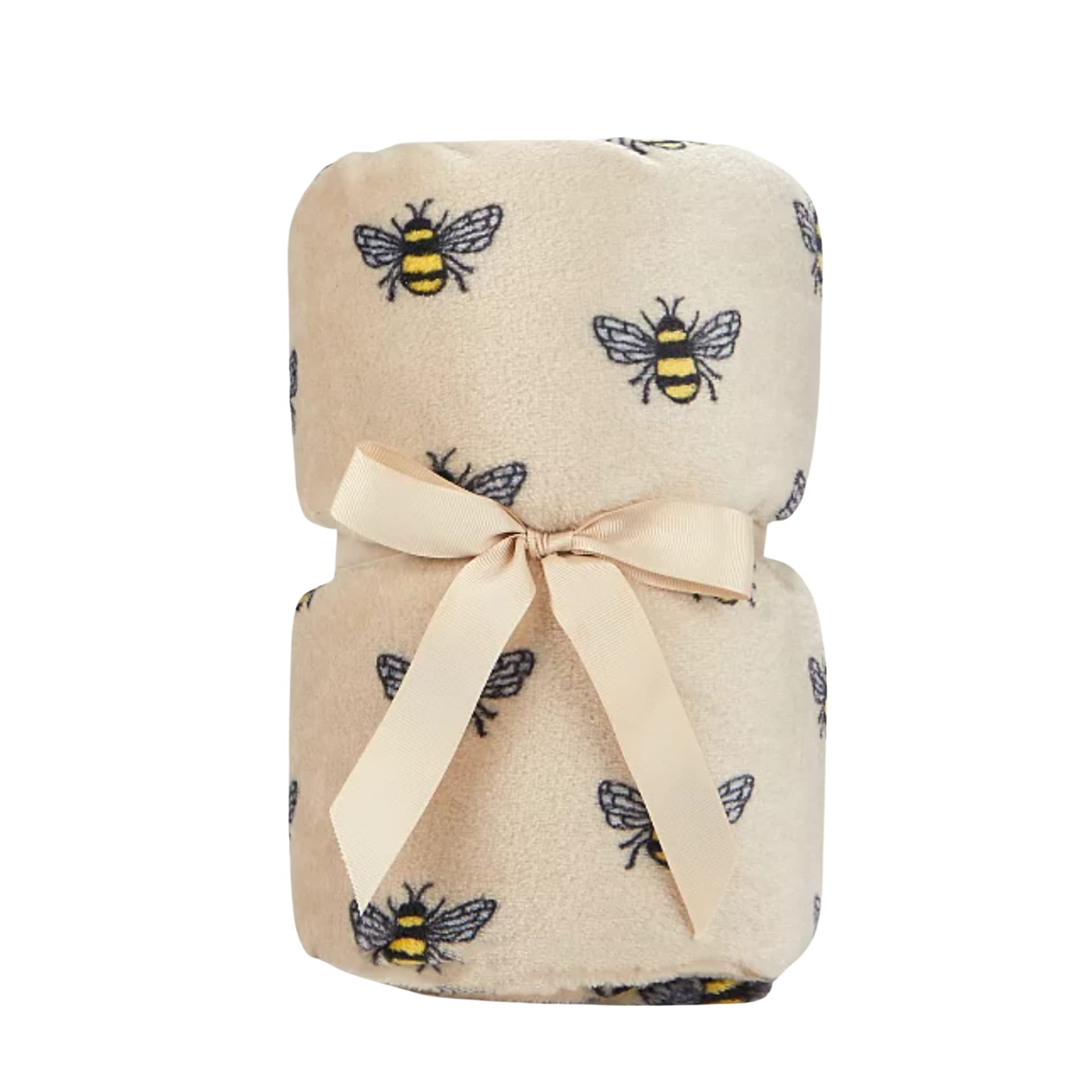 home. Honey Bee Cream Natural Soft Fleece Throw Bed Blanket Decor