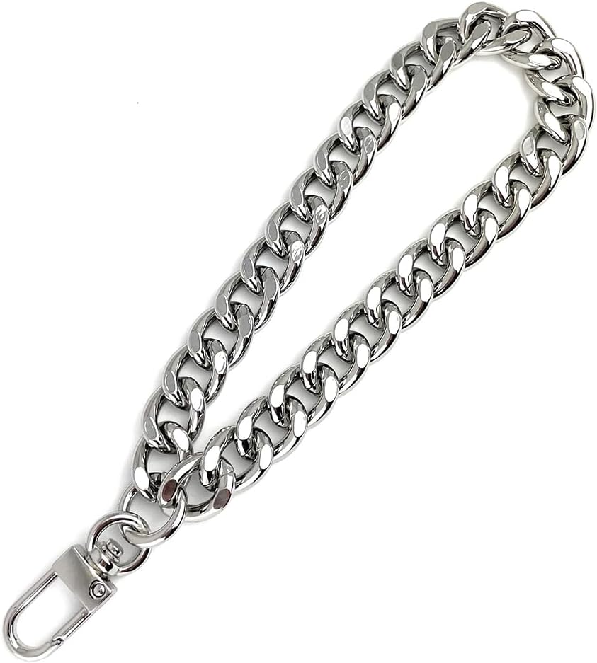 NEXT FASHION Wristlet Chain Strap Wrist Accessory for Handbags - Wristlet 12mm LC-Silver
