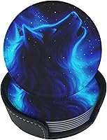 Vista 25 de 6 posavasos de cuero con temática de fútbol americano para bebidas con soporte, juegos de posavasos para mesa de bebidas, para sala de estar