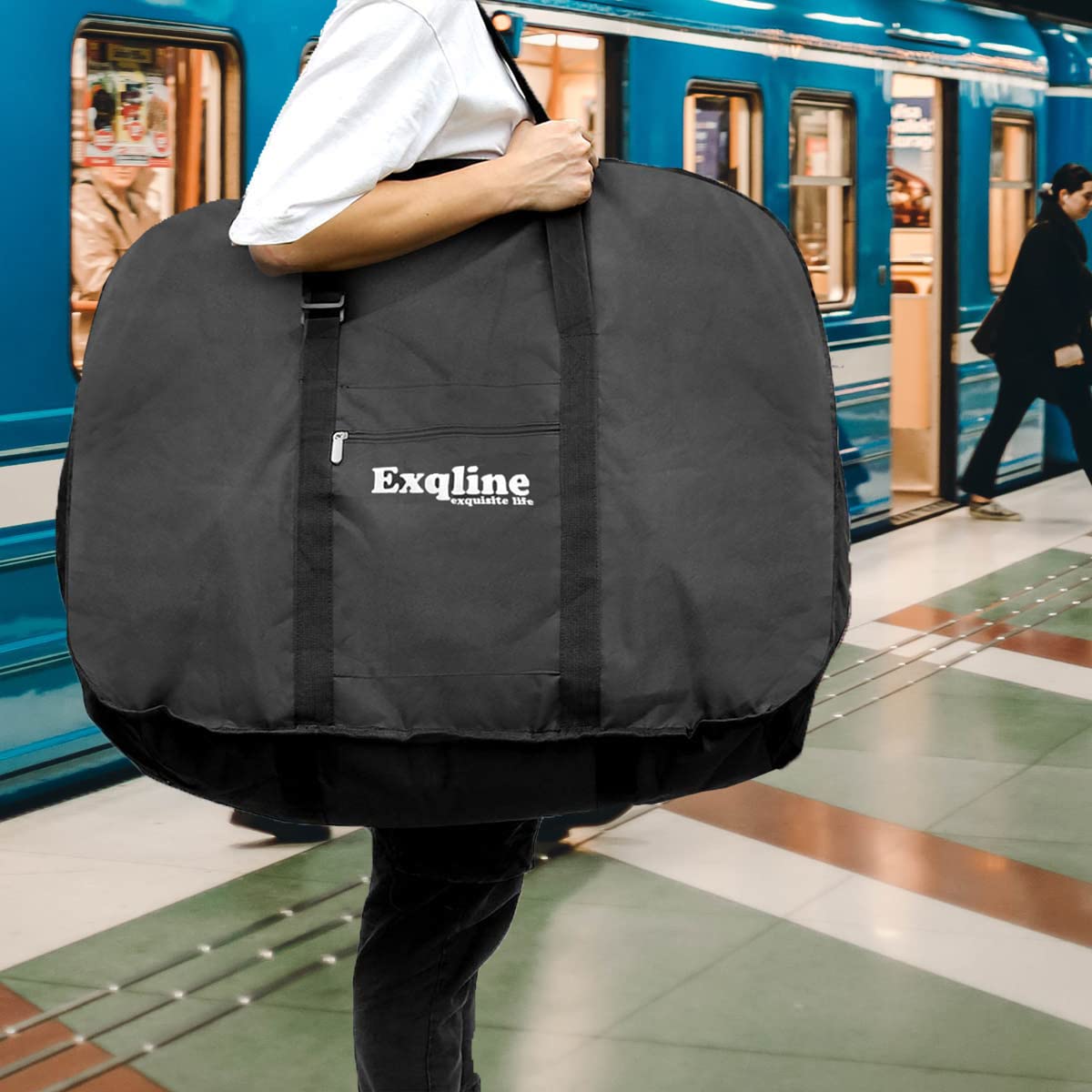 Exqline Borsa per il trasporto Bicicletta Copertura della Ruota Borsa 1680D Oxford per la Bicicletta Pieghevole 14-20 pollici Per Ciclismo MTB Viaggi Escursioni Metro