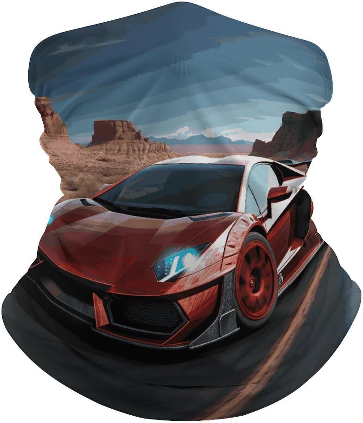 Red Race Car Neck Gaiter for Men Women Cooling Wrap Headwear Winter Head Wrap Scarf Beautiful Headband Personality Balaclava Sport Magic Scarf Windproof Hair Bandana