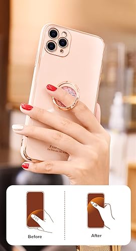 Miniatura 4 de Lindo cerdo de dibujos animados con patrón de reloj retro para teléfono celular, soporte de hebilla de anillo de dedo, soporte compatible con varios