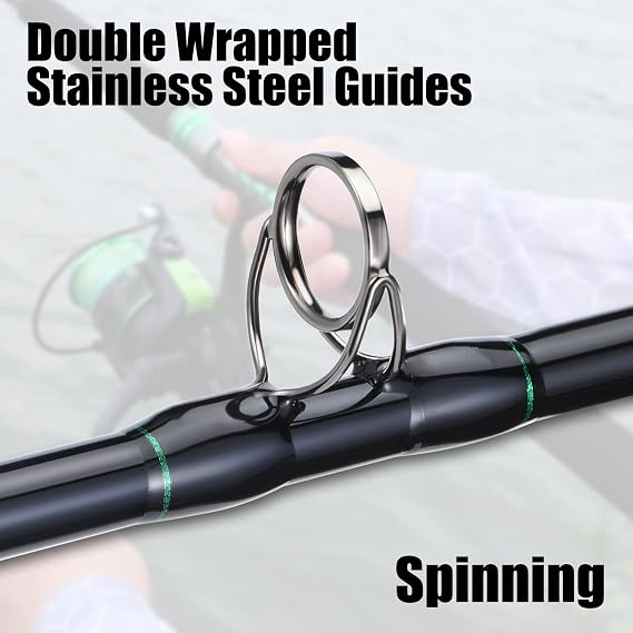 Sougayilang Catfish & Inshore Spinning Combo 30LB Drag, 4.7:1, 13+1 Bearings, 2-Piece Medium Heavy Rod for Catfish, Striper, Redfish, Carp Bottom Fishing