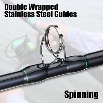 Sougayilang Catfish & Inshore Spinning Combo 30LB Drag, 4.7:1, 13+1 Bearings, 2-Piece Medium Heavy Rod for Catfish, Striper, Redfish, Carp Bottom Fishing