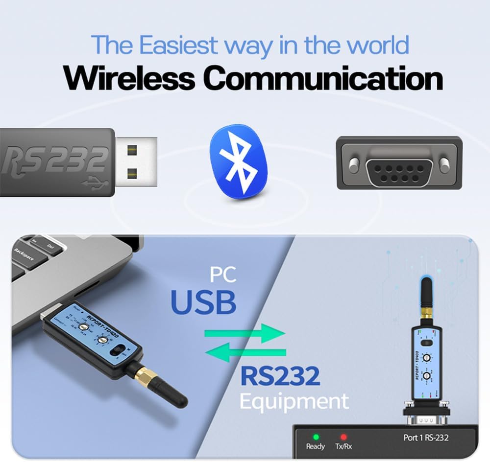 RCPORT-TD420 Long Range Serial RS232 to USB Adapter Wireless 300M