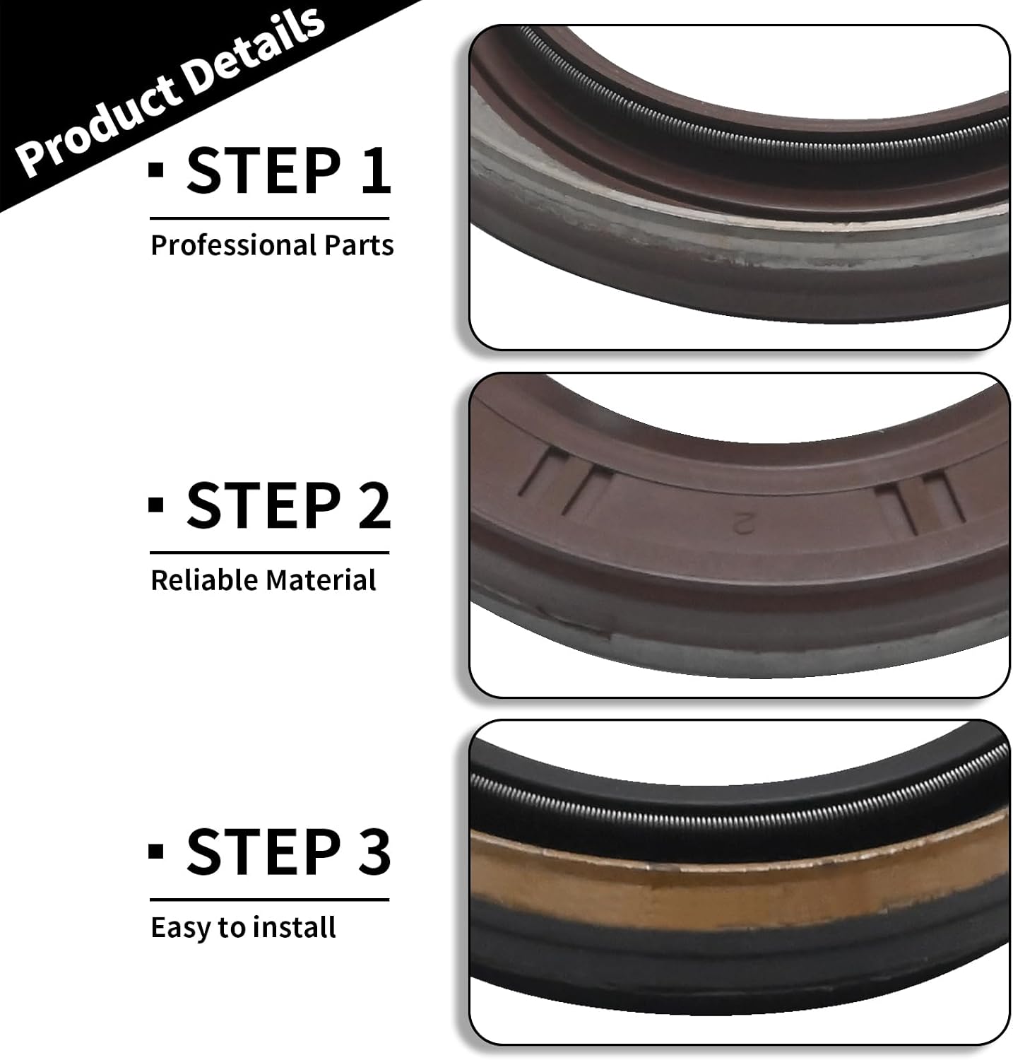 Set of 3 6DCT250 Transmission Seal Kit, Replacement for Ford Fiesta 1.0 2014-2017 Replacement for Ford Focus 1.0 2015-2018, Replaces DPS6