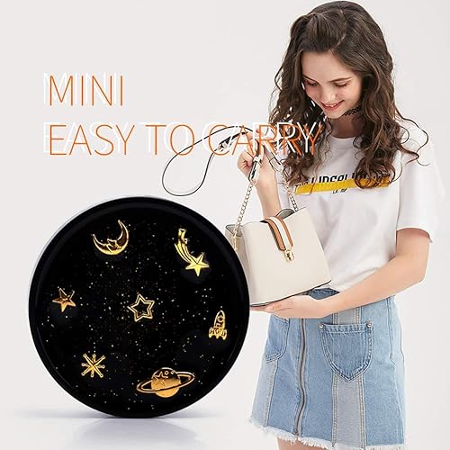Miniatura 4 de ofone Estuche para lentes de contacto, lindo kit de fundas de contacto con luna y estrellas, herramienta para quitar lentes, pinzas, solución de
