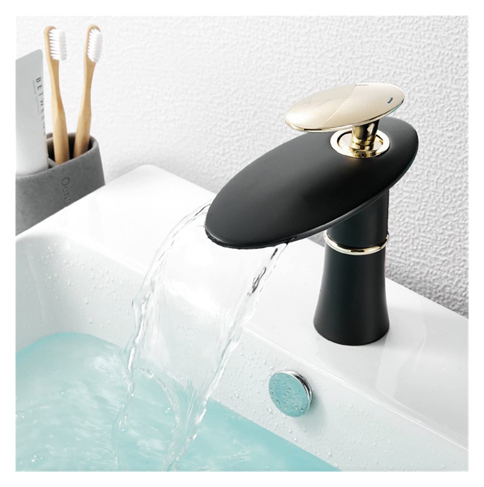 Robinet de lavabo cascade mitigeur eau chaude et froide en laiton