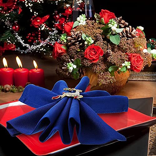 Conjunto de AnéIs de Guardanapo de Natal 9 PeçAs Porta-Guardanapos de Natal Metal ÁRvore de Natal De