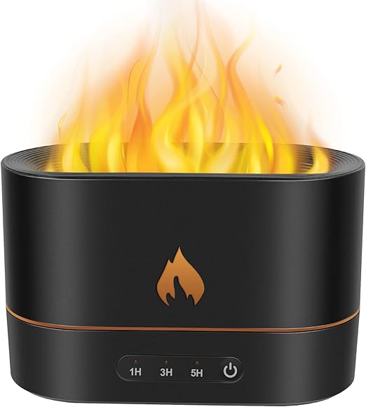 Diffusore Aromi Con Effetto Fiamma - Umidificatore Nebbia 250ml, 7 Colori LED, Timer 1/3/5 Ore, Per Casa E Ufficio - Foto 2