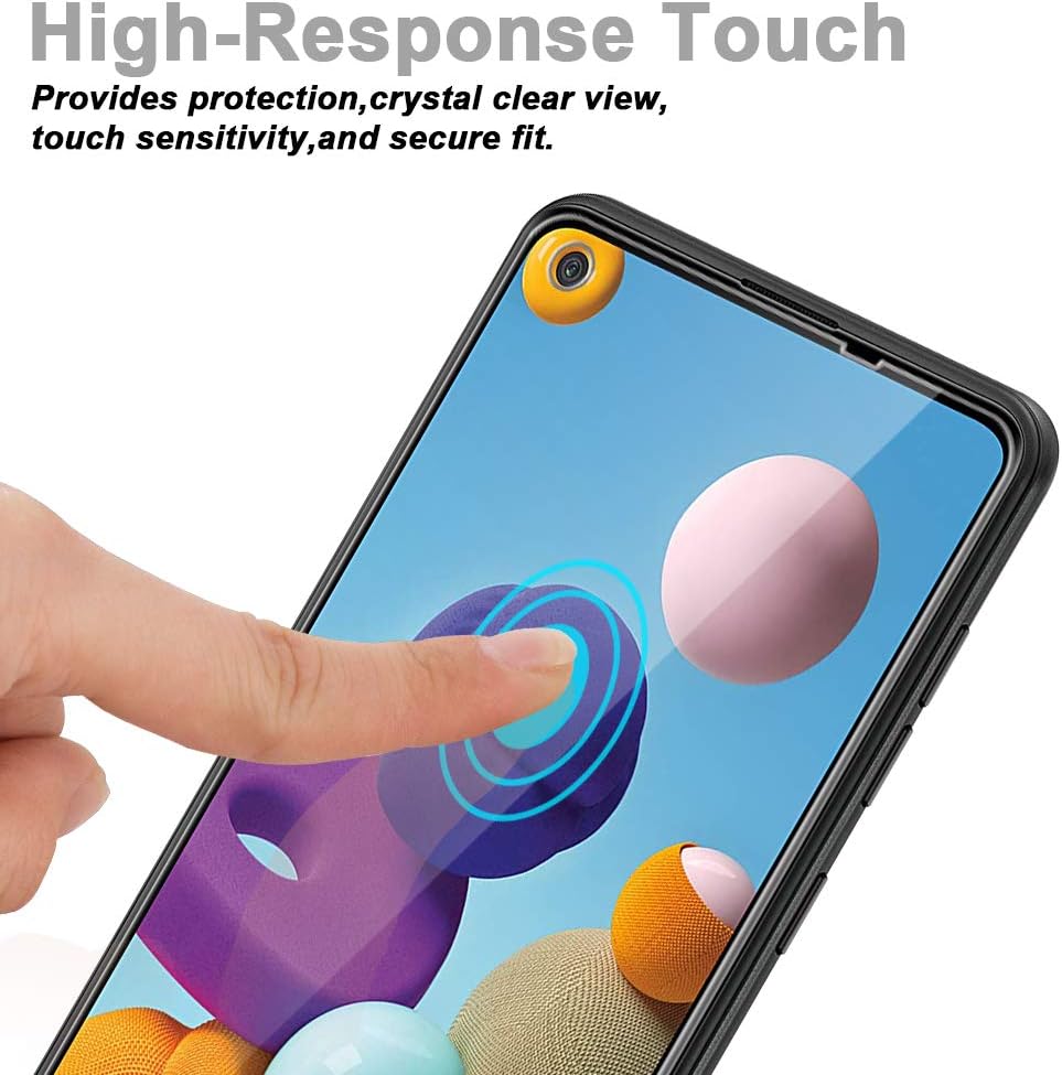 3 Pack LϟK Screen Protector Compatible for Samsung Galaxy A21 Tempered Glass HD clear, Bubble Free, Case Friendly