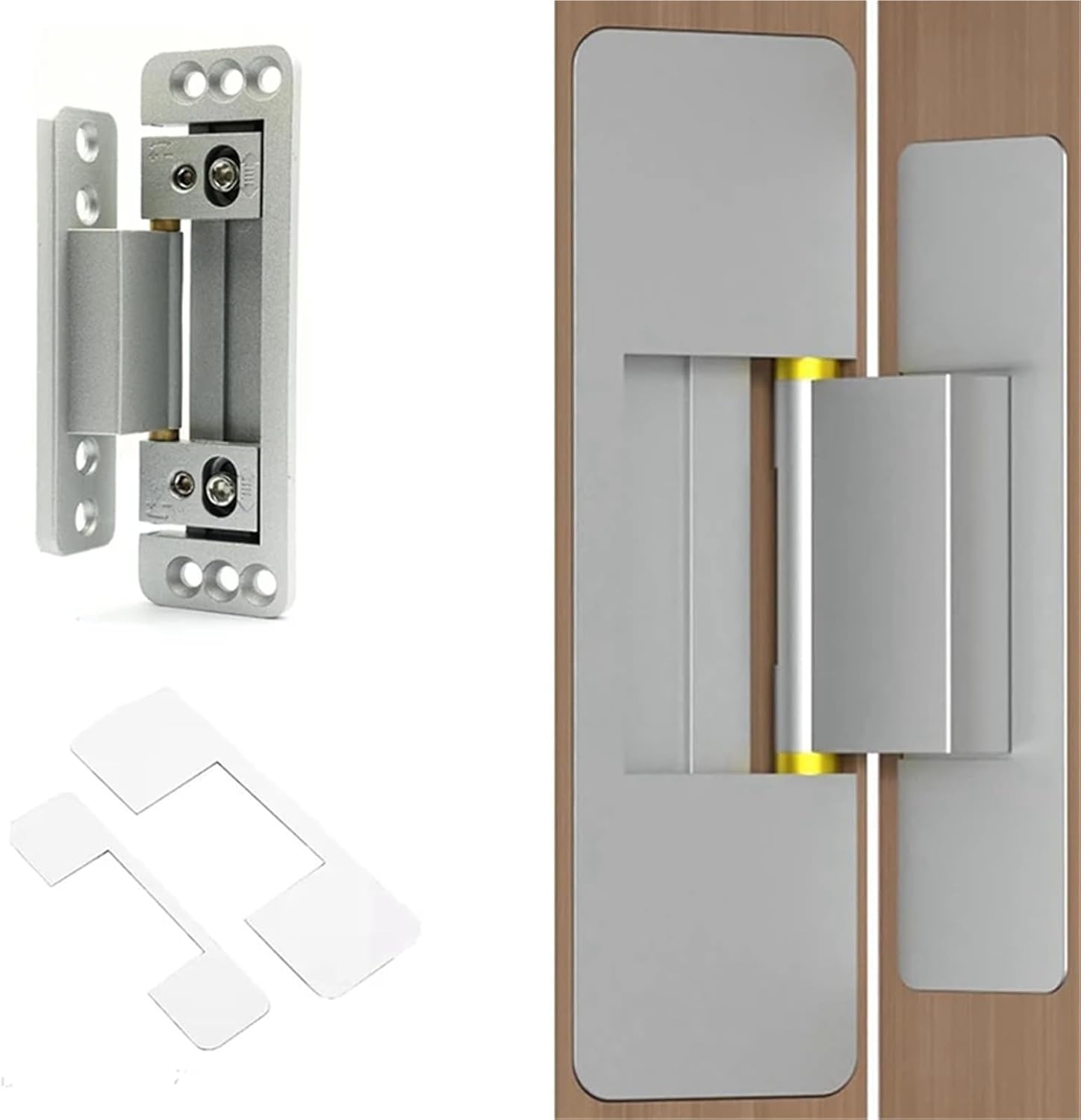 Compatible for 2Packs Adjustable Concealed Hinges 110Lbs Load for Secret Door Installations