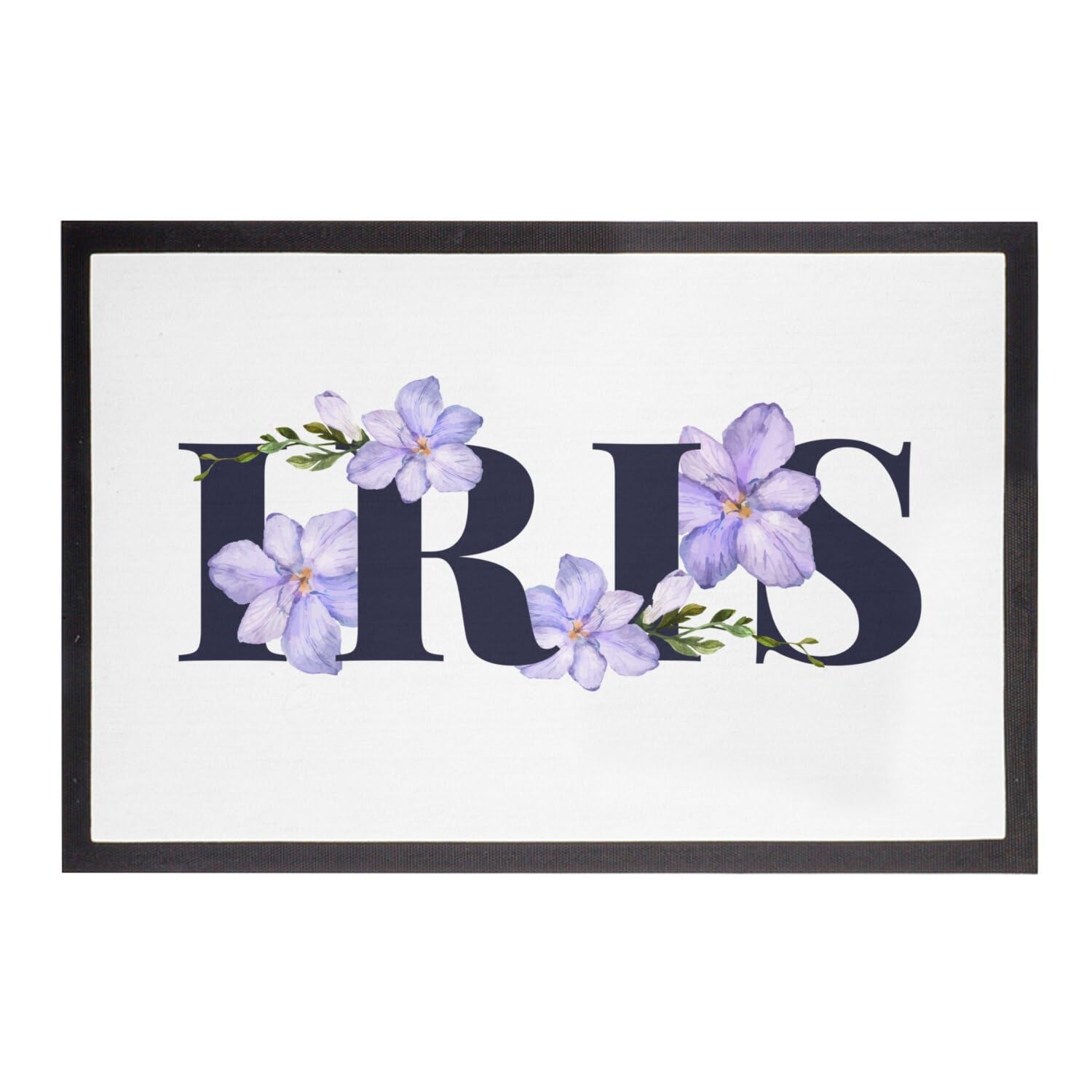 Paillasson blanc iris 75x50cm chic pour embellir votre entrée de jardin