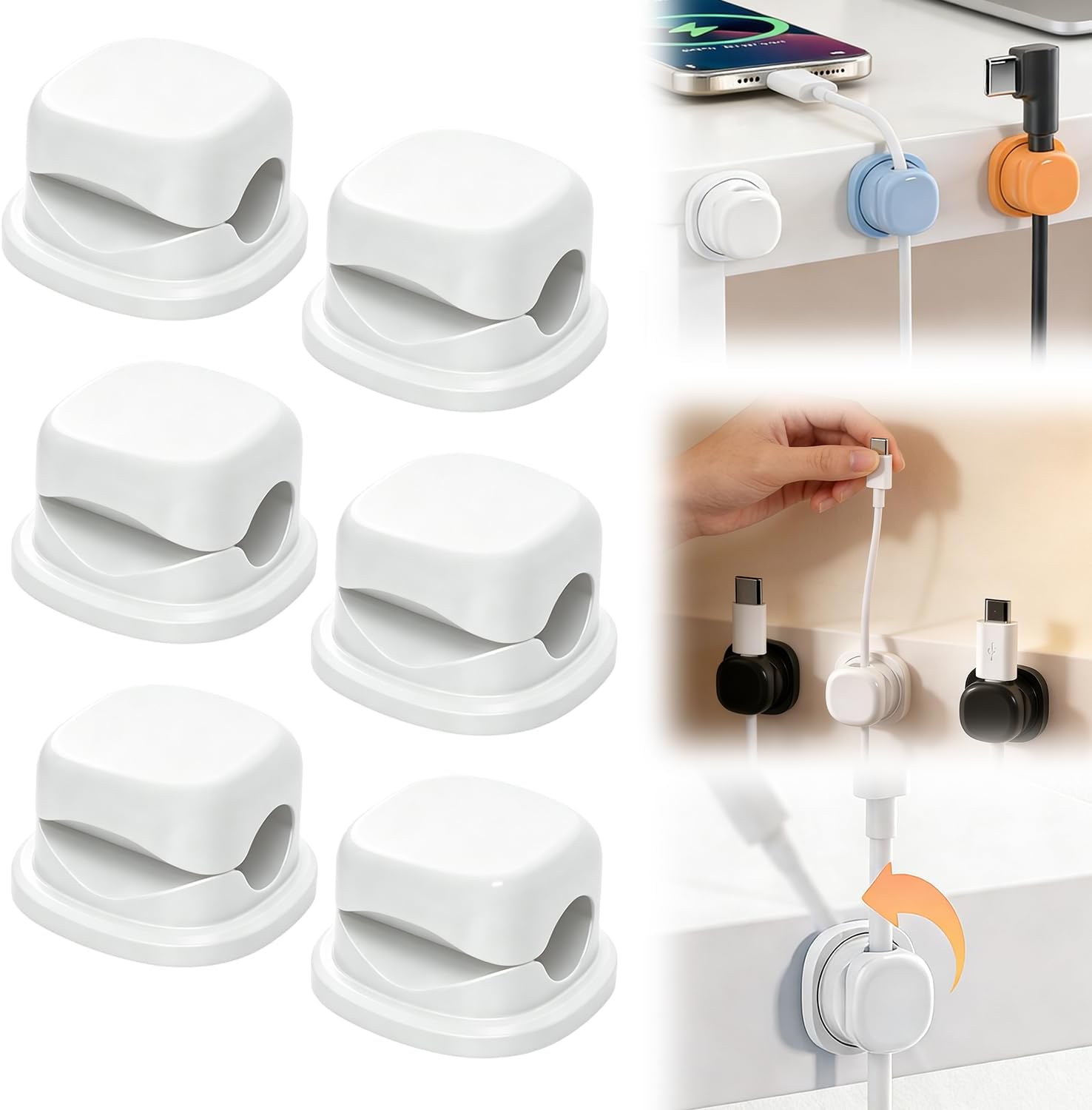 Cord Organizer Holder,Rotatable Desk Cable Managemen,Desk Organizer 