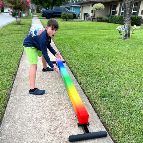 PreGymnastic Updated Gymnastics Beam, Adjustable Beam, Durable & Sturdy 8FT High & Low Adjustable Balance Beam-Competition Style Training Beam
