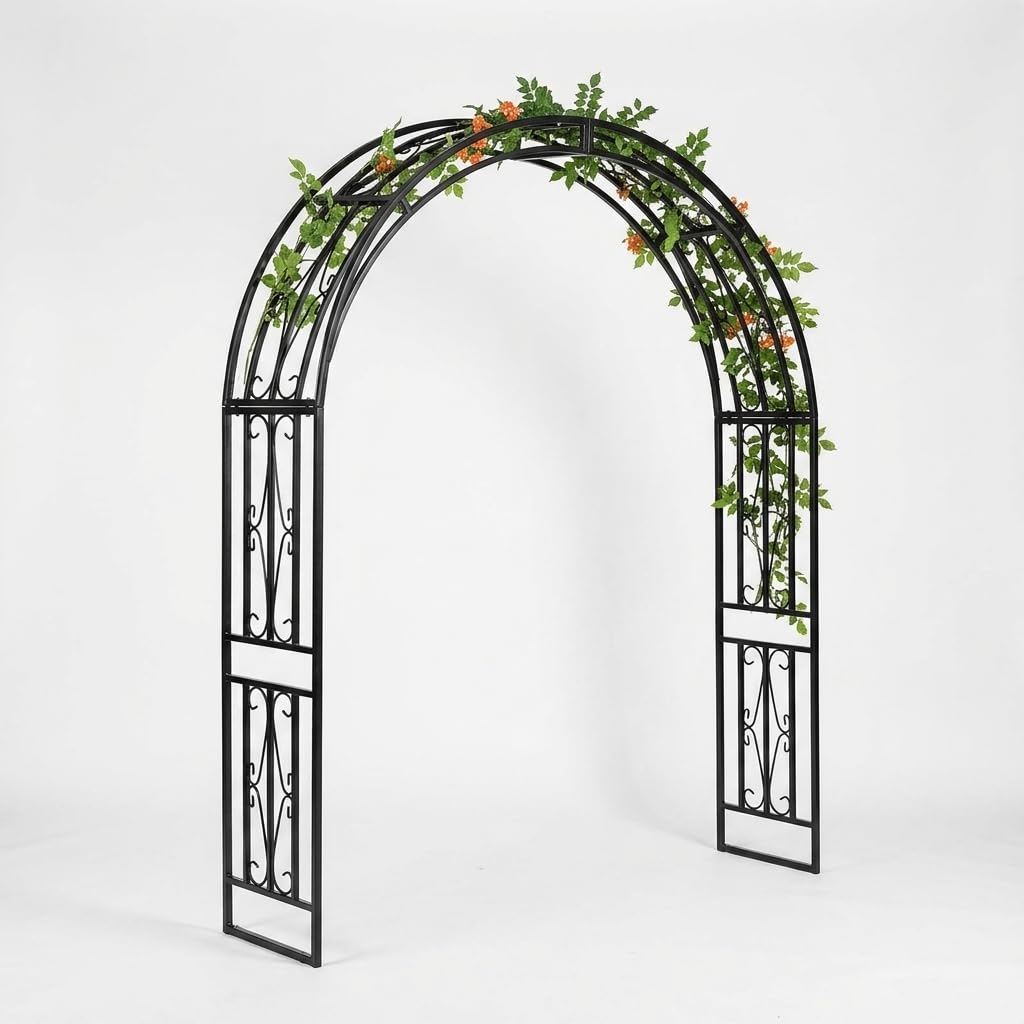Arche Jardin Metal Europeen, Cadre en métal, Arche, Décor pour événements, pour propriétaires Jardins, 200/100/40cm (Largeur/Hauteur/Profondeur)