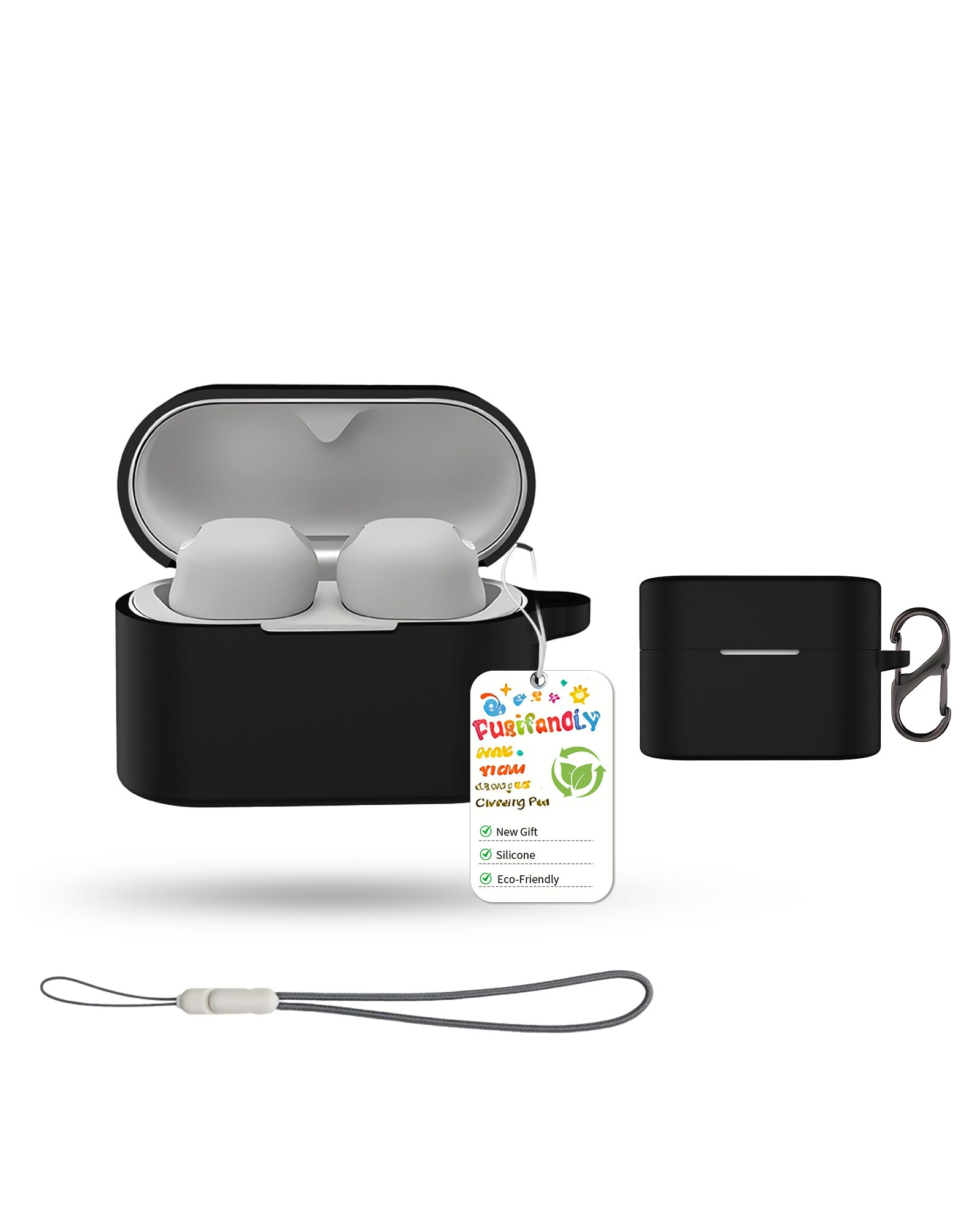 black eyes Silicone Case for Sony WF-1000XM6 Headphone Charging Case - Anti-Scratch Anti-Drop Cover, Soft Flexible Shockproof Shell for Daily Use