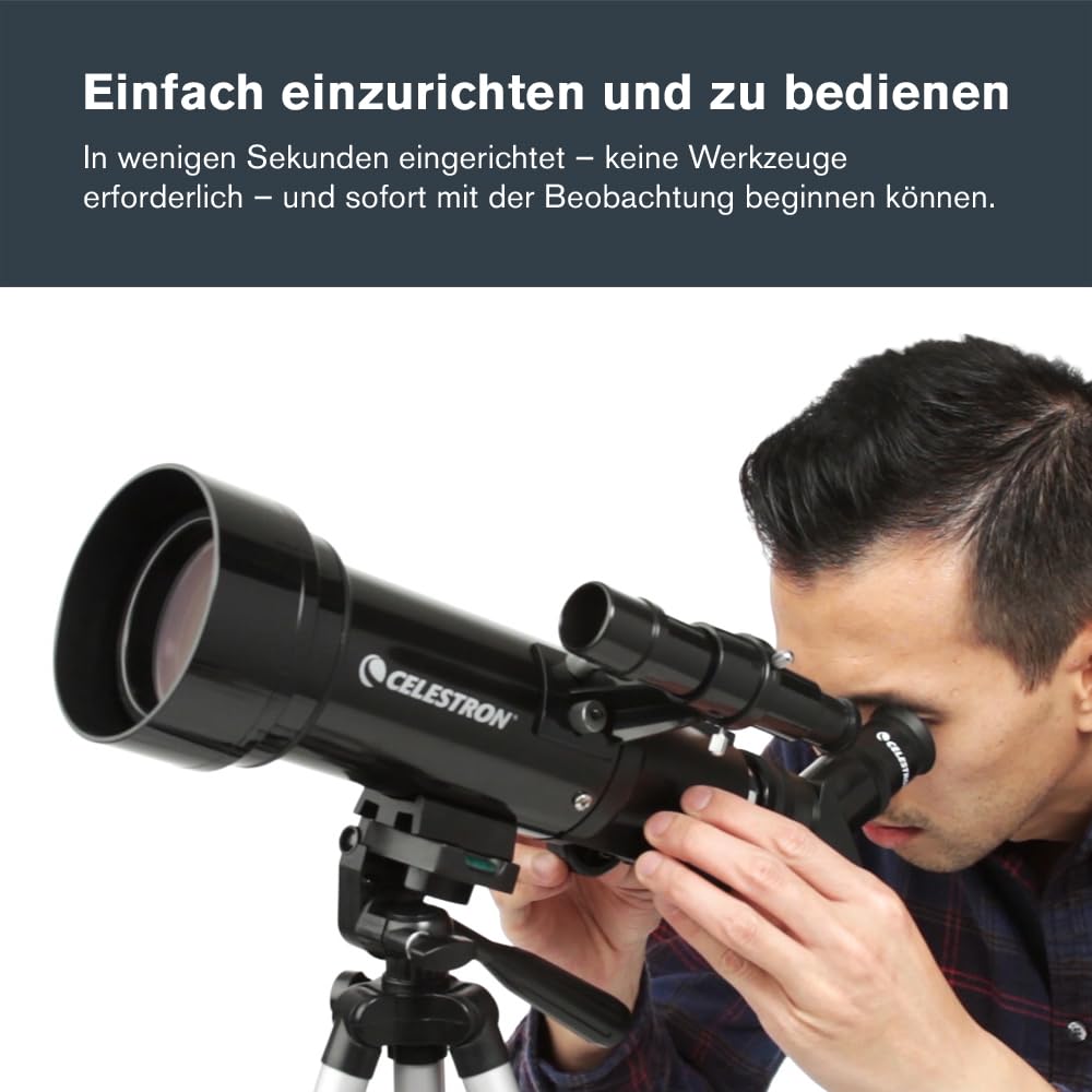 Celestron 21035 Travel Scope 70 Portable Refractor Telescope Kit with Backpack, Black