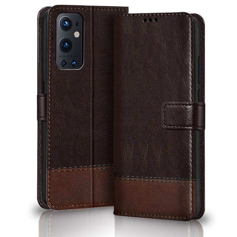 TheGiftKart Dual-Color Leather Finish Flip Back Cover for OnePlus 9 Pro 5G | Inside Pockets & Inbuilt Stand | Wallet Style Back Case | Magnet Closure OnePlus 9 Pro 5G Flip Back Cover (Coffee & Brown) (B08ZLLGL1X) Amazon Price History, Amazon Price Tracker