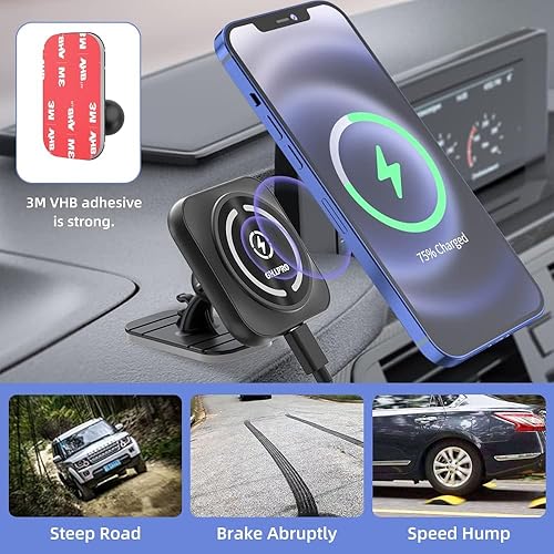 Miniatura 5 de OHLPRO 3M VHB - Almohadillas adhesivas adhesivas de repuesto para soporte magnético de teléfono en coche, adhesivo para tablero de instrumentos