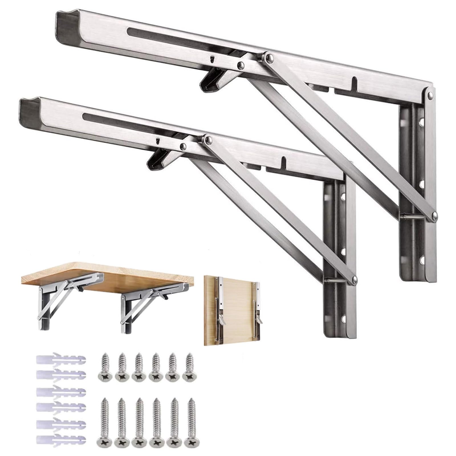 LOT DE 2 Consoles Pliantes Professionnelles Support Mural Pour Charges