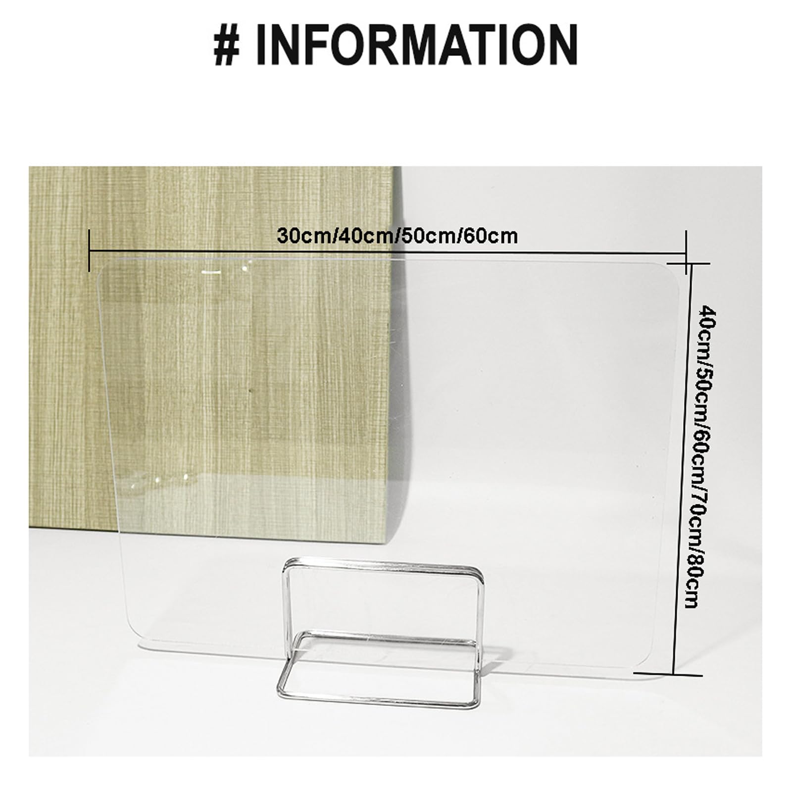 Séparateur de bureau en acrylique transparent – Panneau d'intimité pour Wortats, support en métal, idéal pour la maison et le bureau