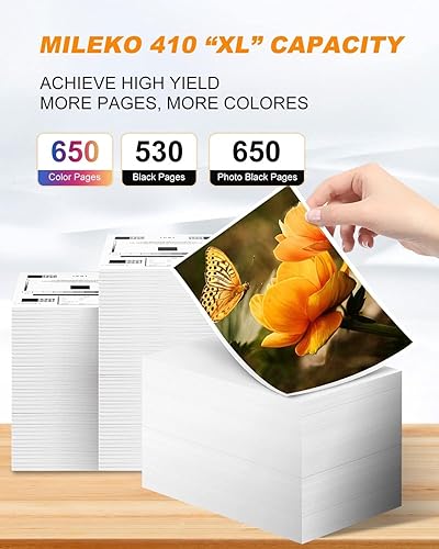 Miniatura 3 de Paquete de 5 cartuchos de tinta 410XL para Epson 410 cartuchos de tinta remanufacturados para Epson 410XL funciona con Epson Expression XP-830