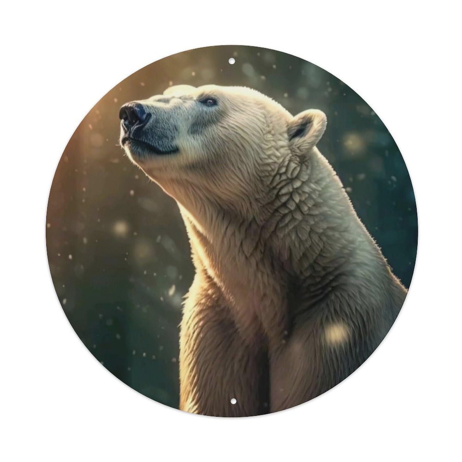 Lonely Polar Bear Animal Vintage Metal Tin Sign Plaque Wall Decor for Cafe, Club Bar, Office, Garden Metal Poster 8x8Inch