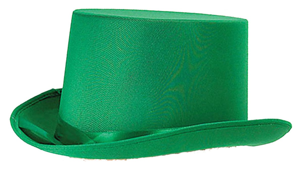 GCC Fashion Store New Adults Satin Top Hat with Ribbon Fancy Dress Party Hat (Green)