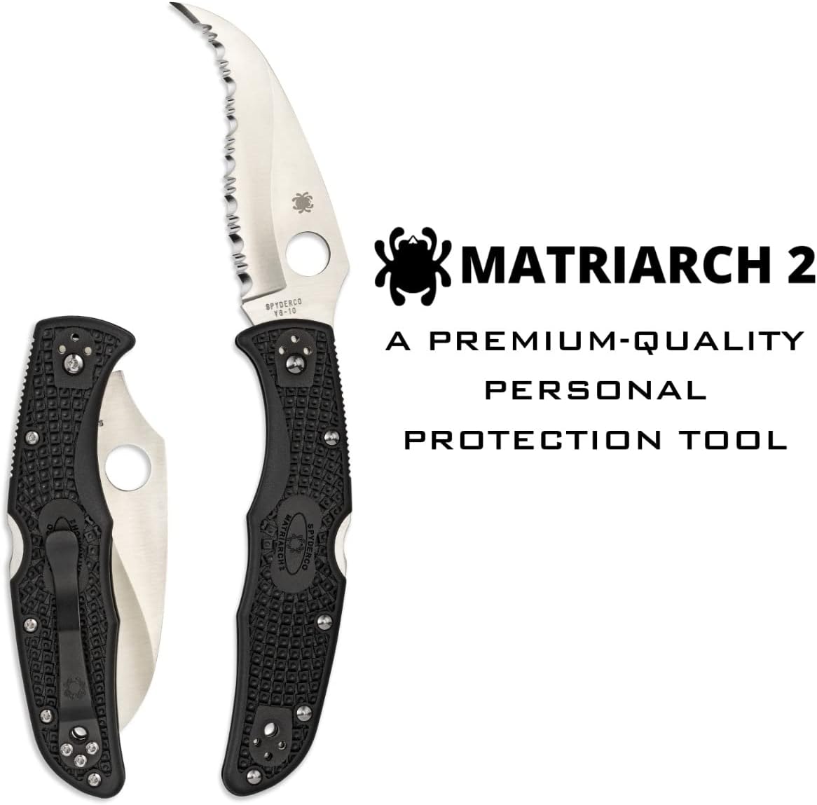 Spyderco Matriarch 2 Signature Knife with 3.57" VG-10 Steel Reverse S Blade and Lightweight FRN Handle - SpyderEdge - C12SBK2
