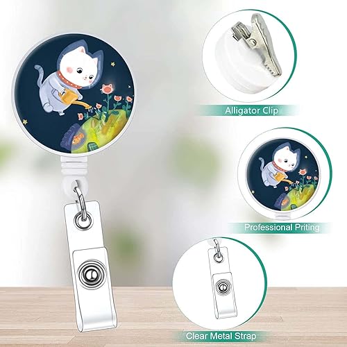 Vista 18 de Carretes retráctiles para tarjetas de identificación, clip de insignia con llavero retráctil y llavero, cuerda de nailon resistente para tarjetas