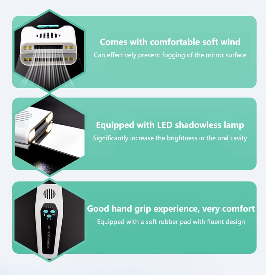Specchi dentistici automatici anti-appannamento a LED Specchi dentisti per specchi per fotografia orale Vetro riflettore ortodontico