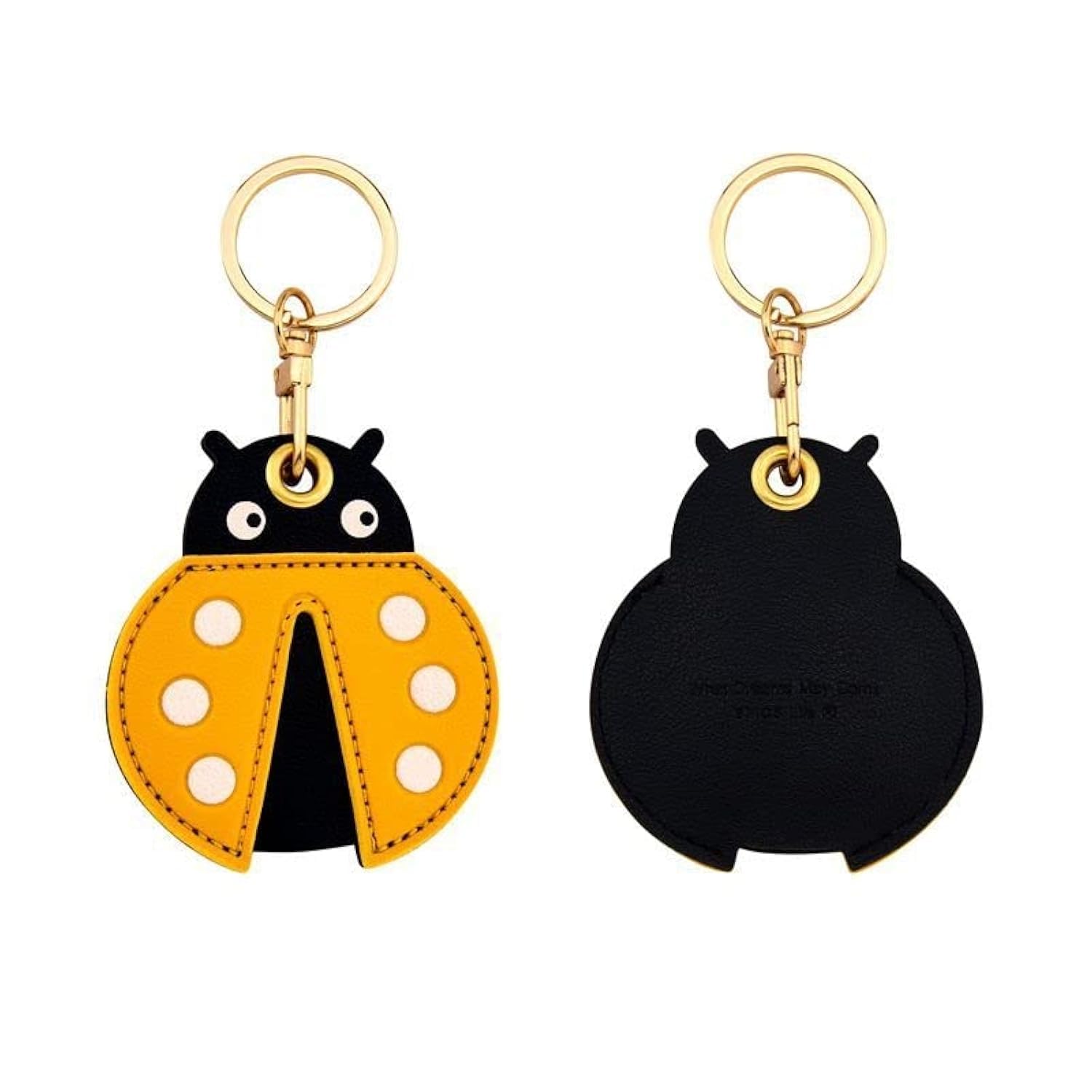 Fruits Animals Cute GPS Airtag Keychain Finder Tracker with Key Ring Cover Leather Keychain Case Holder Apple Air Tag-ladybug