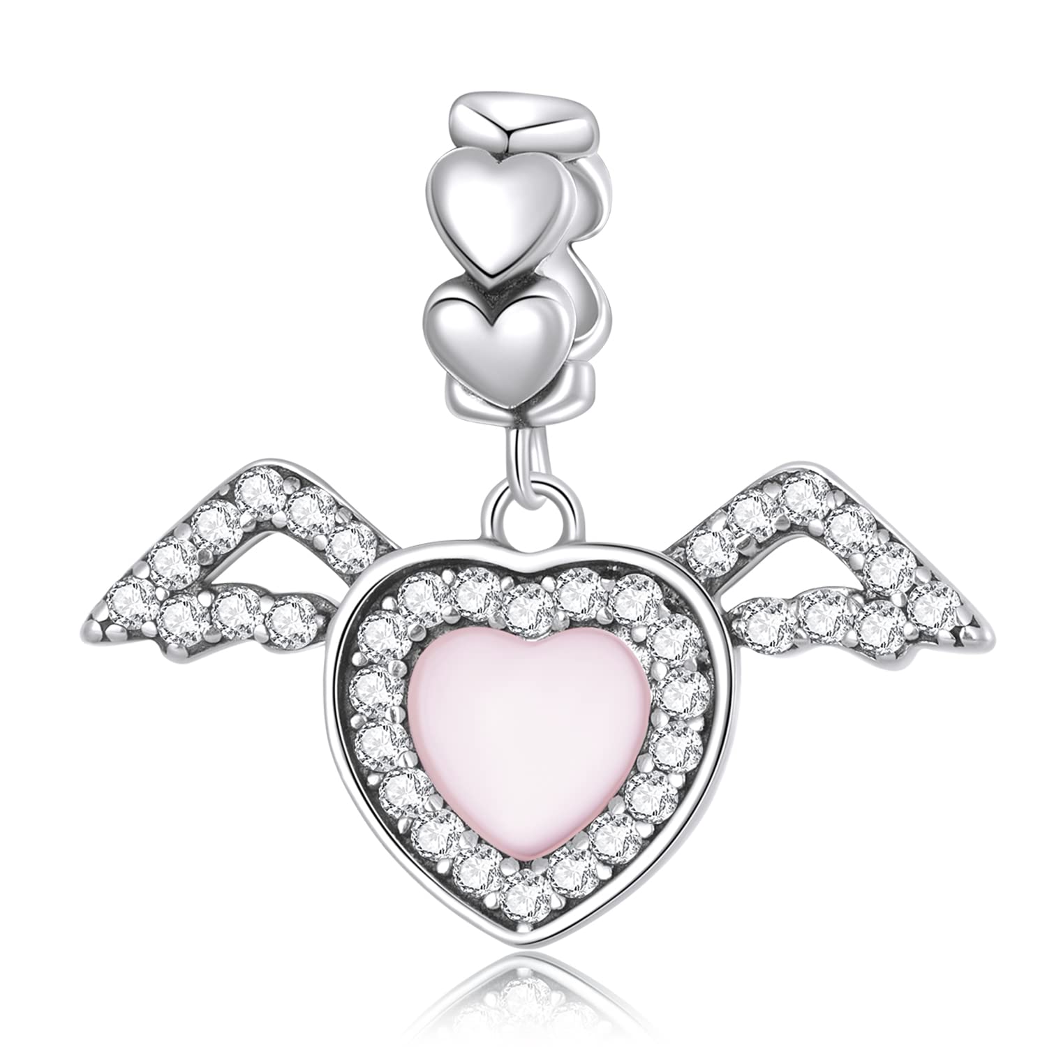 Colgante de plata de ley 925 de alas de amor, el regalo de joyería para mujer 7