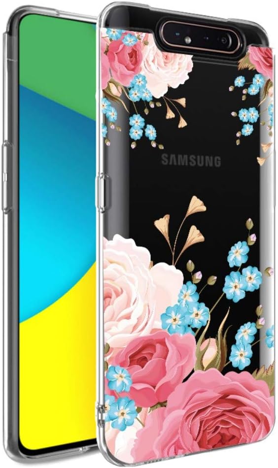 Starhemei for Galaxy A80 Case, Galaxy A90 Case, Slim TPU Soft Back Case Flexibility Bumper Rubber Case Cover for Samsung Galaxy A80 / Galaxy A90 (Flower)