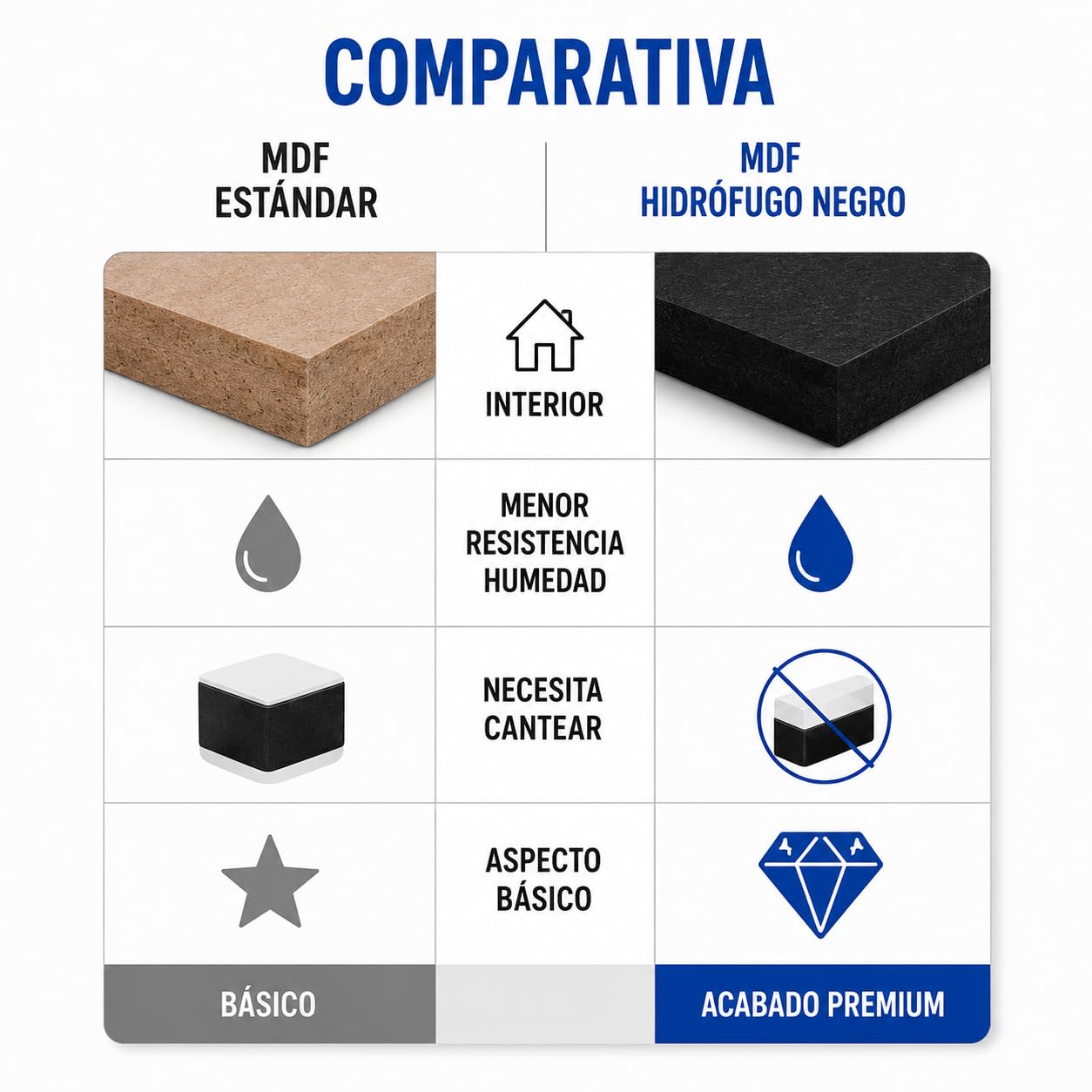 Tableros de madera mdf hidrofugo negro a medida de 9mm de grosor de cualquier tamaño. Medidas: 140x40