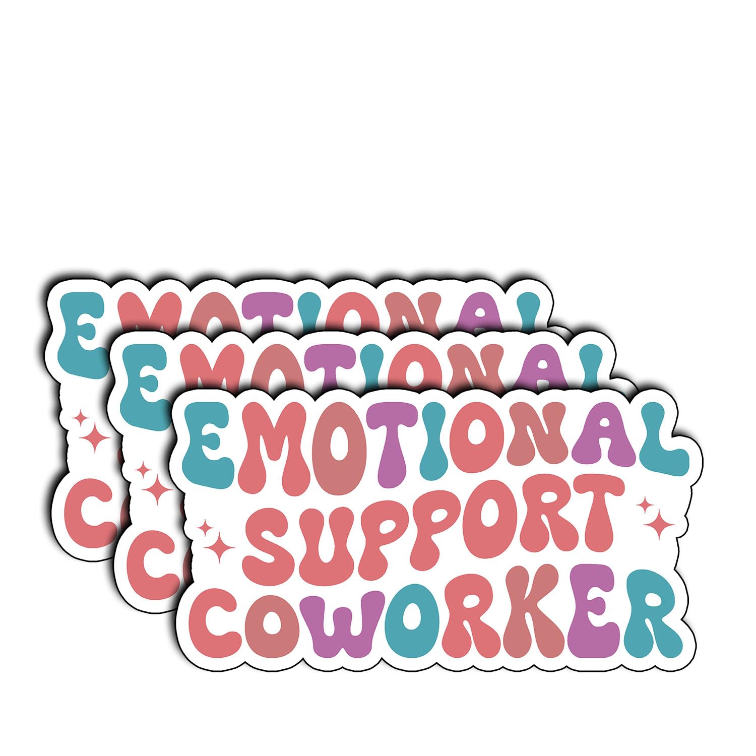 Photo 1 of (3Pcs) Emotional Support Coworker Stickers Funny Sarcastic Quote Humor Motivational Inspirational Gifts Waterproof Vinyl Decals for Kindle Water Bottle Bumper Car Hard Hat Phone Laptop - 3x1.5