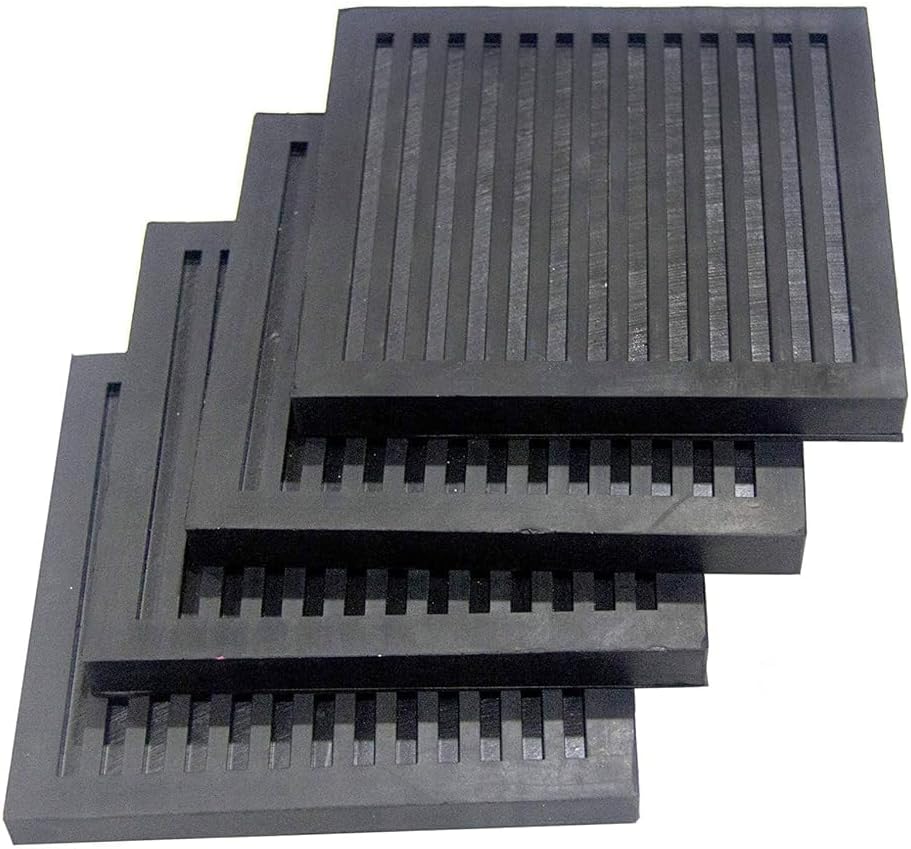 Rubber Anti-Vibration Pads Reduce Noise and Protect Floors 6 inch x 6 inch x 1/2 inch Thickness, Furniture and Washing Machine Pads for Water Pump Base Pads (6X1/2 INCH 4PC)