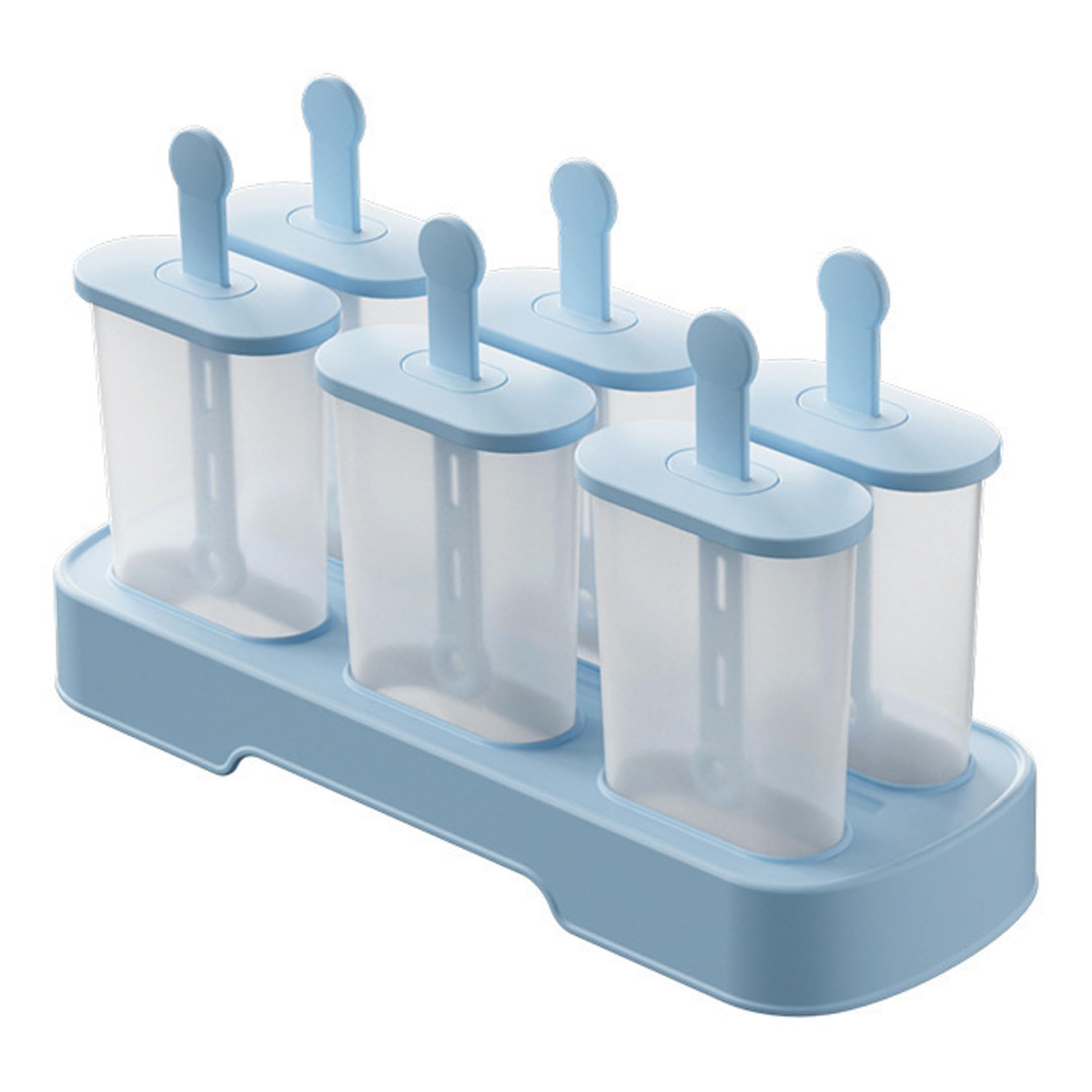 Vistnale Silicone Popsicle Molds, 6-cavity Popsicle Molds, Easy Release Ice Mold With Sticks, Ice Blue, Cream Mold