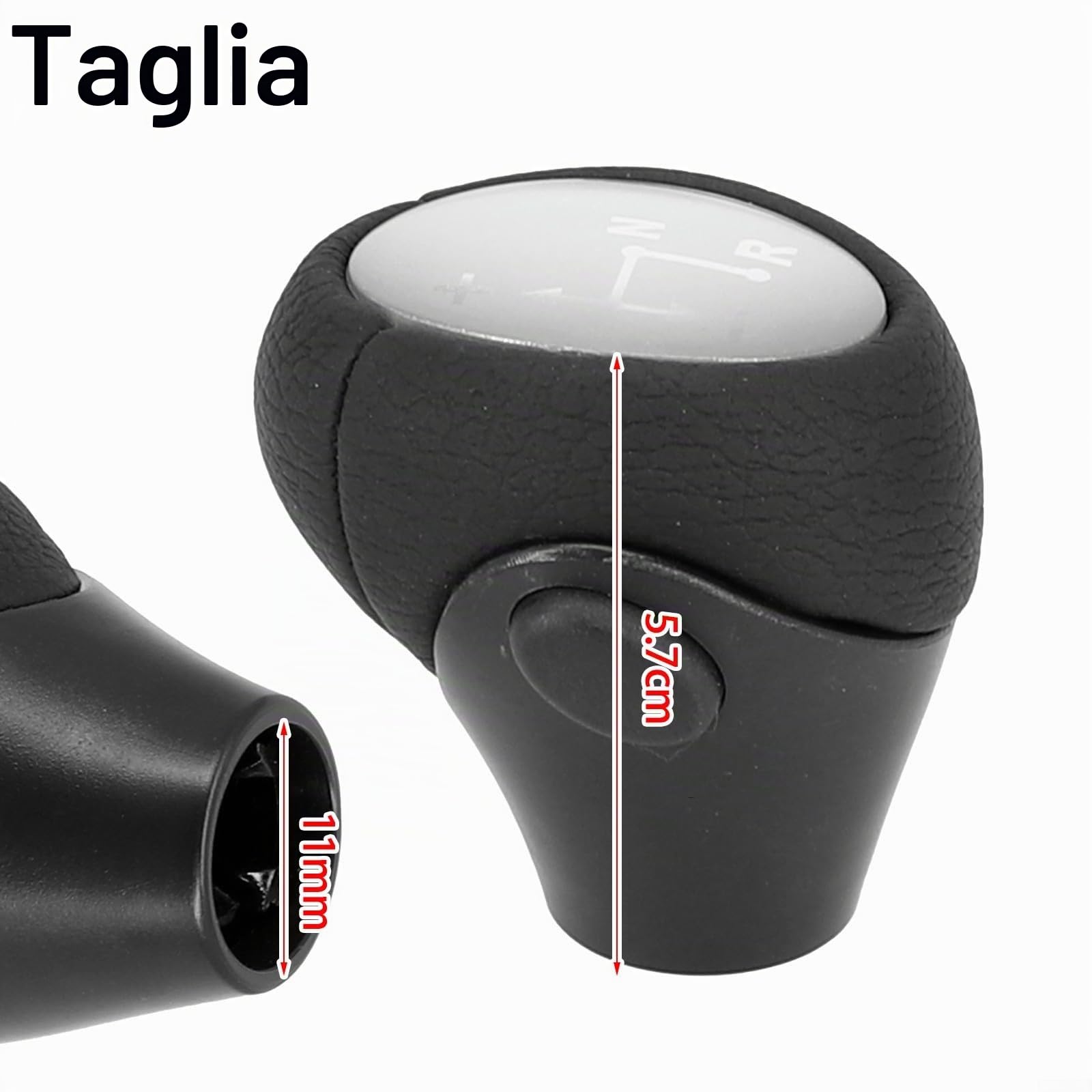 ReachMall Pomello cambio, Pomello del cambio automatico, testa del cambio adatto per Smart 451 07-2018 450/451 2007-2018 cambio automatico in pelle leva del cambio e pomello