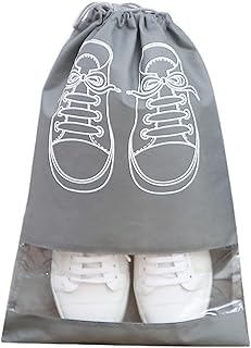 شنطة تخزين أحذية كبيرة للسفر، شنطة محمولة مقاومة للغبار لتنظيم الأحذية للرجال والنساء (لون رمادي، 10)