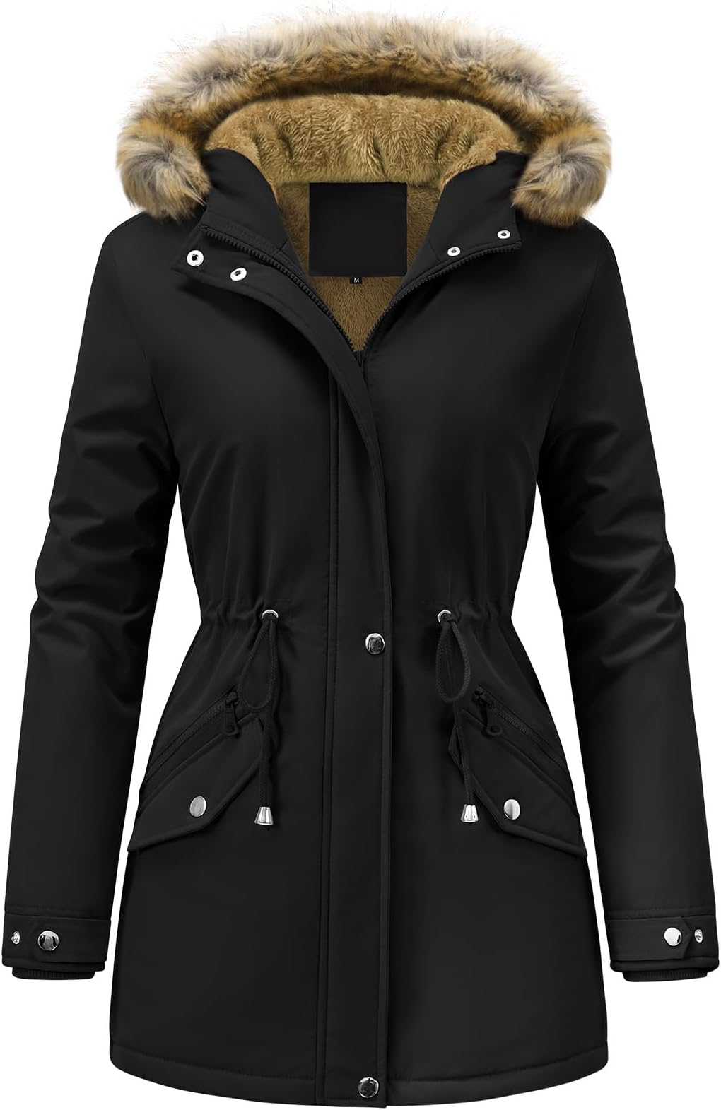 FemiChic Women Winter Coat Waterproof Fleece Lined Jacket Warm Ladies Parka D...