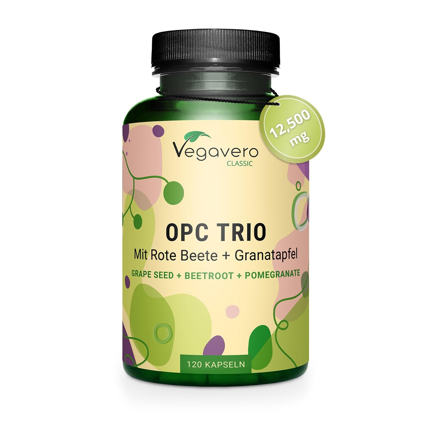 OPC Grapeseed Extract 12500 mg (from 25:1 Extract) | from Italian Vineyard Grapes | NO Additives | Vegan | 120 Capsules