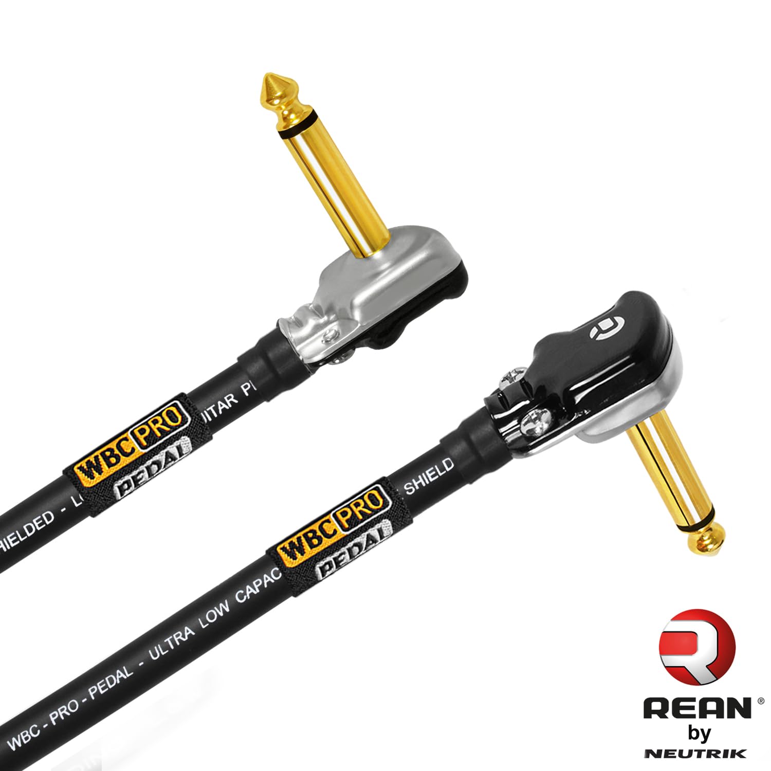 6 unidades, 30 pulgadas, pedal WBC-PRO, 22 AWG, tapa baja (18 pF/pie), grado profesional, basado en grafito, pedal de doble blindaje, efectos, parche, cable de instrumento con conectores TS