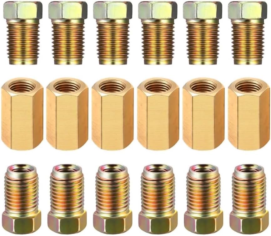 US 3/16" (3/8-24 Inverted) 18 pc set of Brake Line Fittings & brass Unions