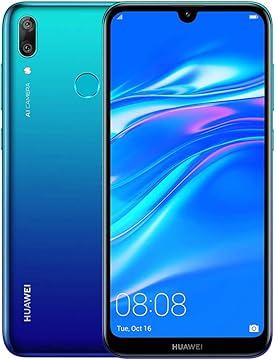 Huawei Y7 2019 32 GB 6 26 Inch Dewdrop FullView HD Display Smartphone with Dual AI Camera Android Sim Free Mobile Phone 4000 mAh Large Battery UK Version Aurora Blue