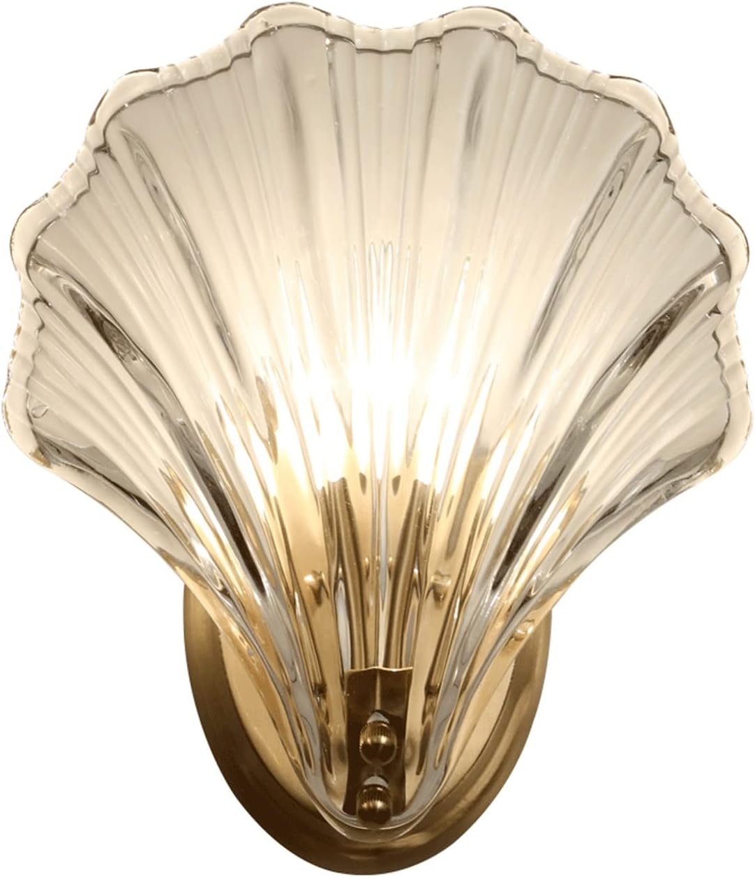 壁取り付け用燭台 簡潔な銅の壁のランプアメリカのクリスタルランプシェード屋内の壁に取り付けられた照明の創造的な貝の装飾的な壁のランプ屋外 ウォールライト 激安