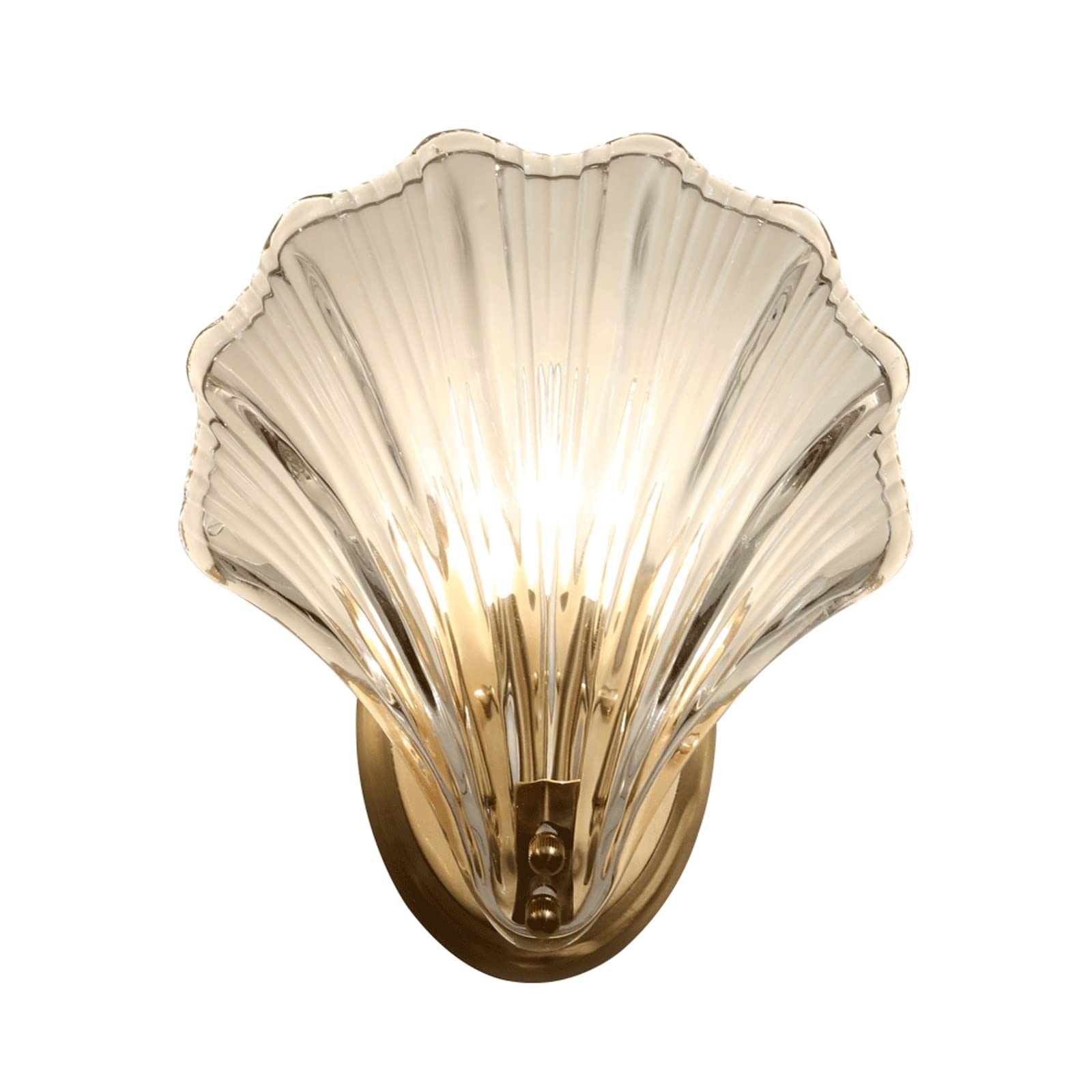 HXYSXHJUO Wall Lamps, Indoor Sconces Concise Copper Lamp Crystal Lampshade Wall-Mounted Lighting Fixture Creative Shell Decorative For Home Outdoor Bedroom Wa