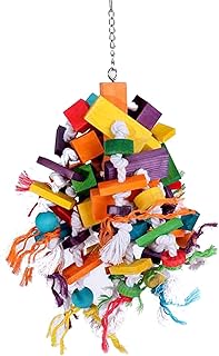 IUPPA Natural Wood Bird Chew Toy for Large and Medium-sized Birds and Eco-friendly Bird Toys for Parrot Cockatoo Amazon Parrot Bird Chew Tool Reduce Anxiety Increase Interest Suitable for Bird Cages